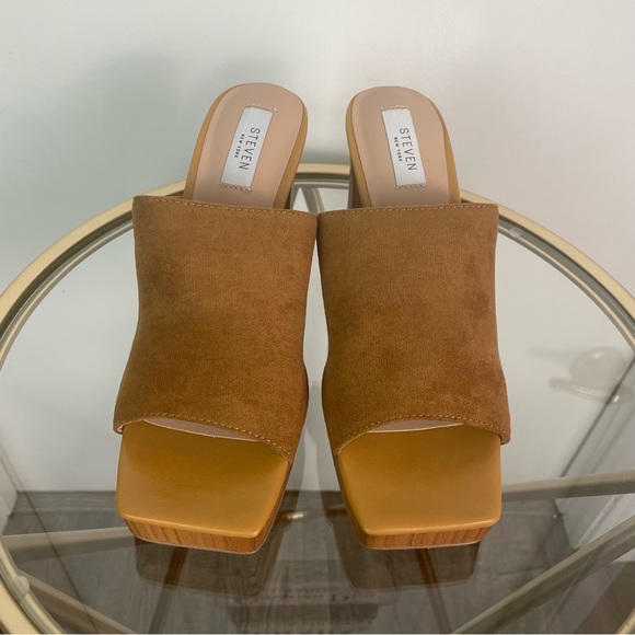 Steven New York Pamela High Heel Sandals 9 Sz Tan Color Weekend Vacation NWT - Picture 3 of 10